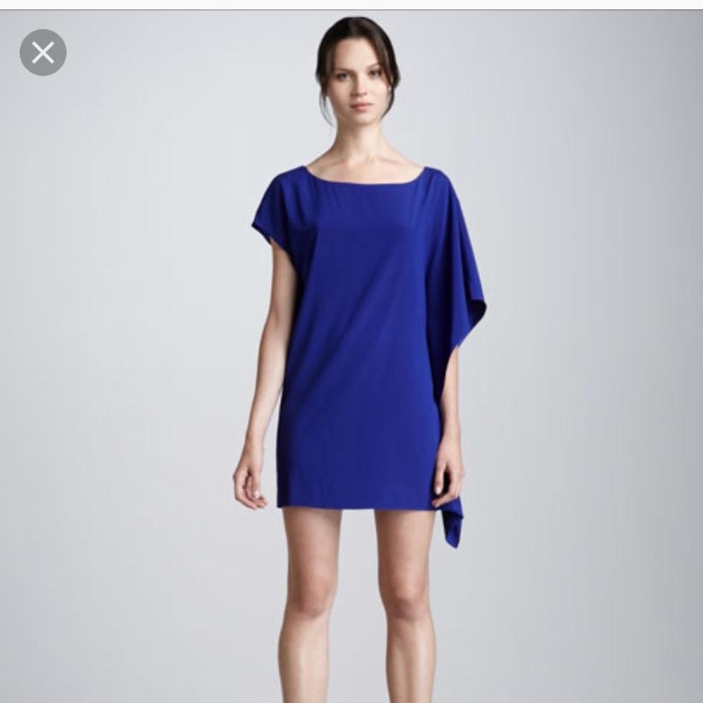 Ramy Brook Marcie side drape dress in blue